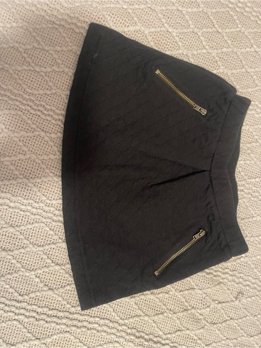 OshKosh B'gosh Black Quilted Mini Skirt with Gold Zippers